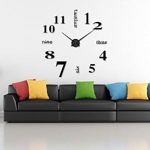 Horloge murale 3D DIY Timelike, kit d'horloge murale moderne sans cadre de 1M pour décoration de salon