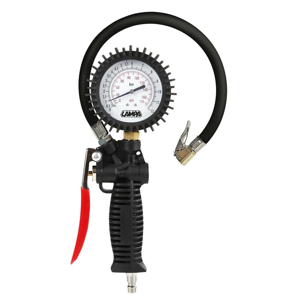 Lampa 74018 Gonfia pneumatici con manometro 270° di precisione - max 12 bar / 170 psi