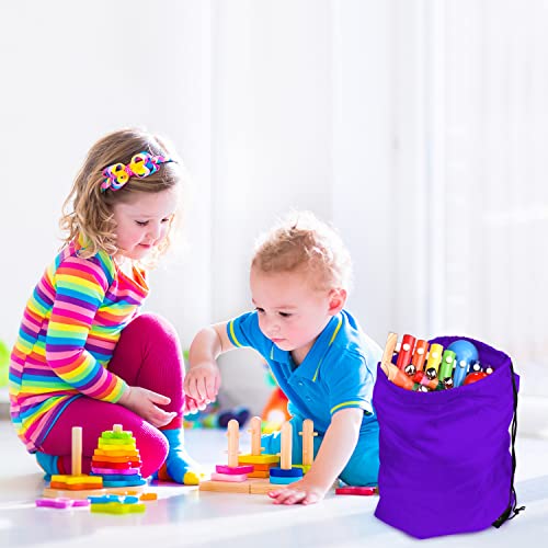 Image of KUUQA 60Pcs Purple Drawstring Backpack Bag Bulk Drawstring Bags String Bags Storage Bags Gym Backpack for Sport Gym Traveling