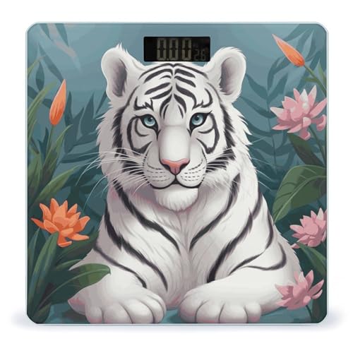 Balanza digital Cute White Tiger para peso corporal miniatura 1