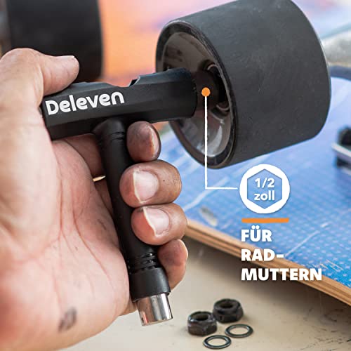 Deleven All-in-One Multifunktions-Leichtgewichtiges Tragbares Skate Tool mit 2-in-1 Inbusschlüssel & Phillips-Schraubendreher - Justiere… – Ansicht 6