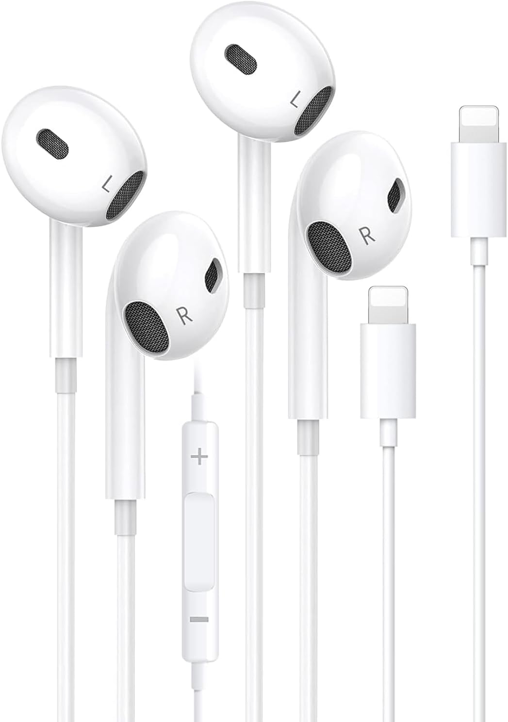 2 Pack Wired Headphones for iPhone Earbuds with Built-in Microphone & Volume Control HiFi Stereo Nosie Reduction Earphones Compatible with iPhone 14/13/12/11/XR/XS/X/8/7/SE Support All iOS System