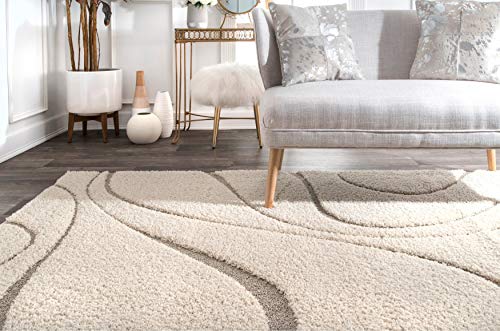 Image of Carpet for Living Room 12x12 Feet Round Anti Skid Rug Colour Ivory Beige