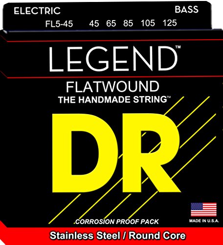 DR Strings Hi-Beam Flats - Flatwound Stainless Steel Round Core 5 String Bass 45-125 #1