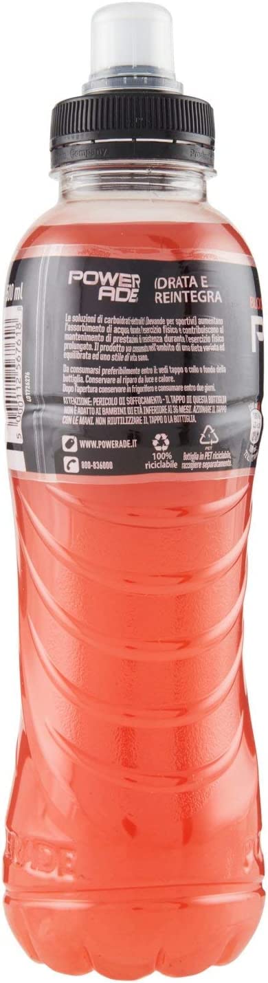 Powerade Arancia Rossa Bevanda Energética - Bebidas energéticas (24 unidades, 50 cl), color rojo
