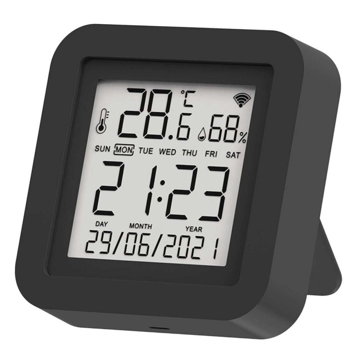 Hemobllo Monitor di Temperatura e Umidità Digitale Termometro Display Lcd Piccolo Misuratore di Temperatura per Interni Igrometro Digitale per Ambienti Domestici Strumento di Misurazione US