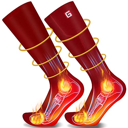 Heated Socks for Men/Women-Rechargeable Electric Battery Heat Socks,Winter Warm Novelty Heat Insulated Sox Kit,Thick Thermo Skiing Heating Stockings,Hunting Climbing Hiking Foot Warmer Socks