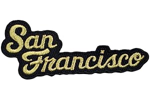 San Francisco 49ers Patch - Gold/Black Sf Script Embroidered Iron on