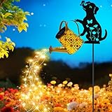 Luces solares para regadera, farol colgante para perros, luces solares para exteriores, regalos para amantes de los perros, regalos para mamá, mujeres, cumpleaños, día de la madre, Navidad, decoración