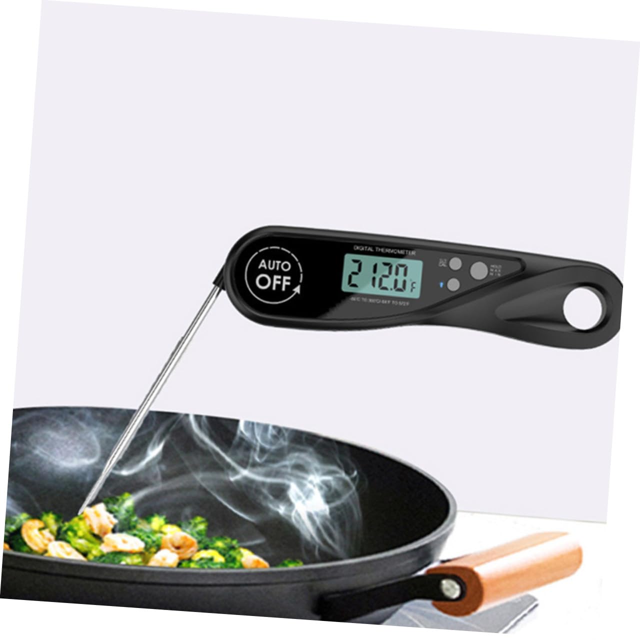 Cabilock 2stücke Fleischthermometer Mit Sofortablesung Faltbarem -sensor Für Grillen Kochen Und Backen Schwarz