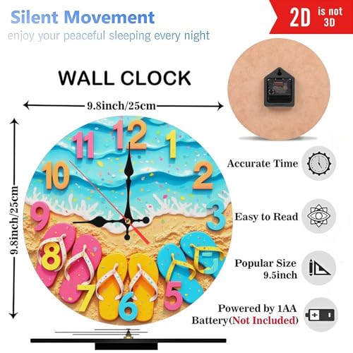Reloj de pared madera MDF 10 pulgadas movimiento silencioso miniatura 3
