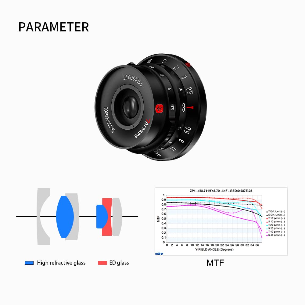 7artisans M28mm F5.6 Full Frame Messa A Fuoco Manuale Prime Obiettivo Della Fotocamera con Paraluce per Leica M Mount Mirrorless Camera M2 M3 M4 M5 M6 M7 M8 M9 M9P M10