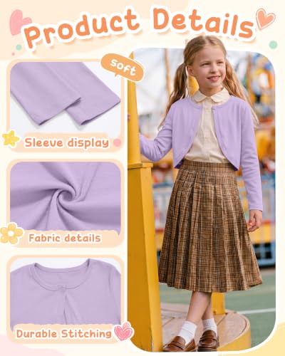Image of Girls Uniform Long Sleeve Knitted Cardigan