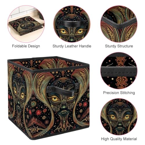 Boîte de rangement extraterrestre rétro cube tissu Oxford 28cm