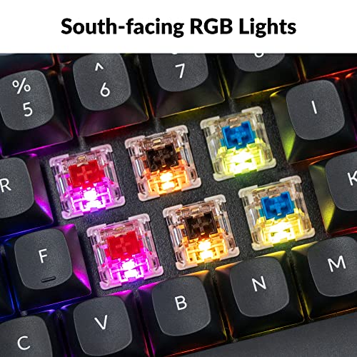 Image of Keychron K2 Pro QMK /VIA Wireless Mechanical Keyboard, Hot-Swappable K Pro Red Switch with 75% Layout Custom Programmable Macro, RGB Backlight, PBT Keycaps Wired Keyboard for Mac Windows Linux