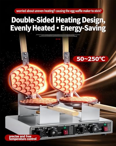 Gaufrier à bulles commercial 1400W antiadhésif performant - 6