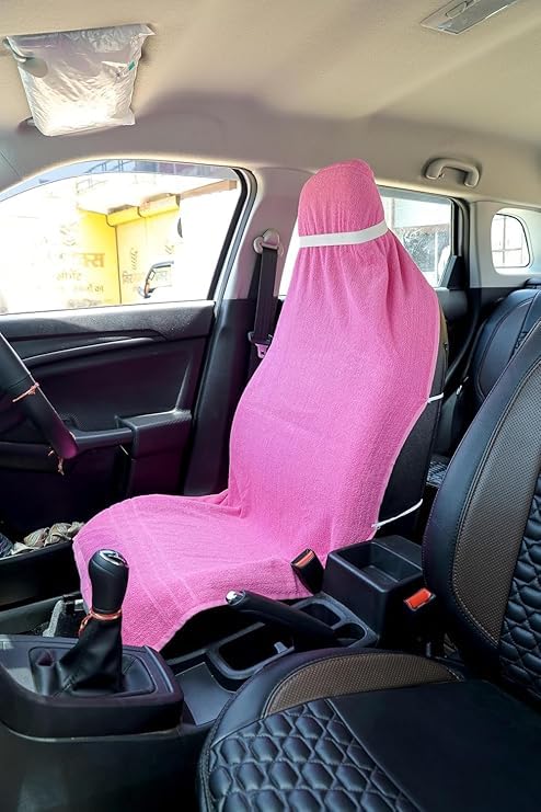 Image of Car Seat Towel Cover, Universal Size 76x152 cm, Soft and Comfortable Seat Protector for All Cars, Single Pack of 1 (1, Pink, 30x60inc.)