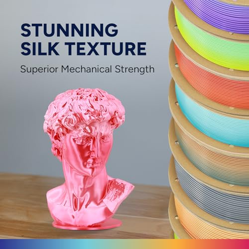 Image of OVERTURE Silk PLA Rainbow Filament 1.75mm, Bi-Color Shiny PLA Finish, Smooth & Glossy, 1kg Spool (2.2lbs), Ideal for Cosplay Jewelry & Home Decor (Silk Punch Pink)