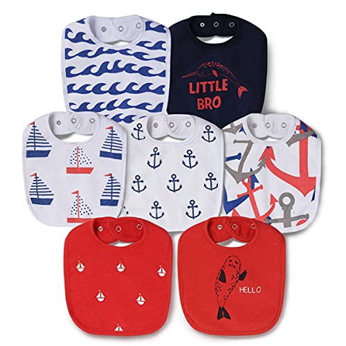 Image of Maiwa Waterproof Terry cloth Baby bibs with Snaps for newborn girl boy, drool and teething for baby