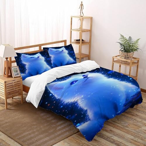 Housse de couette chat zippée 200x200 pour changer de lit facilement