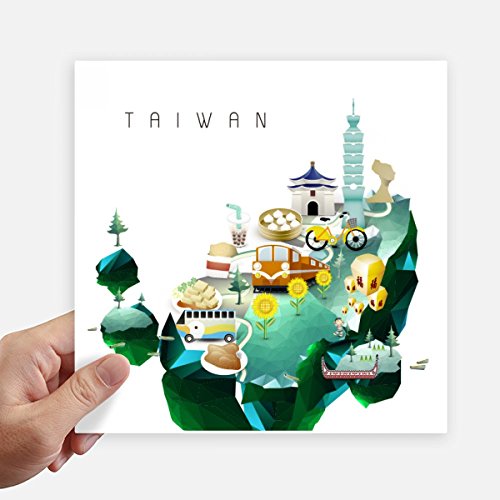 Calcomanías de comida de Taiwán DIYthinker pegatinas cuadradas de 20cm para maletas de viaje 2