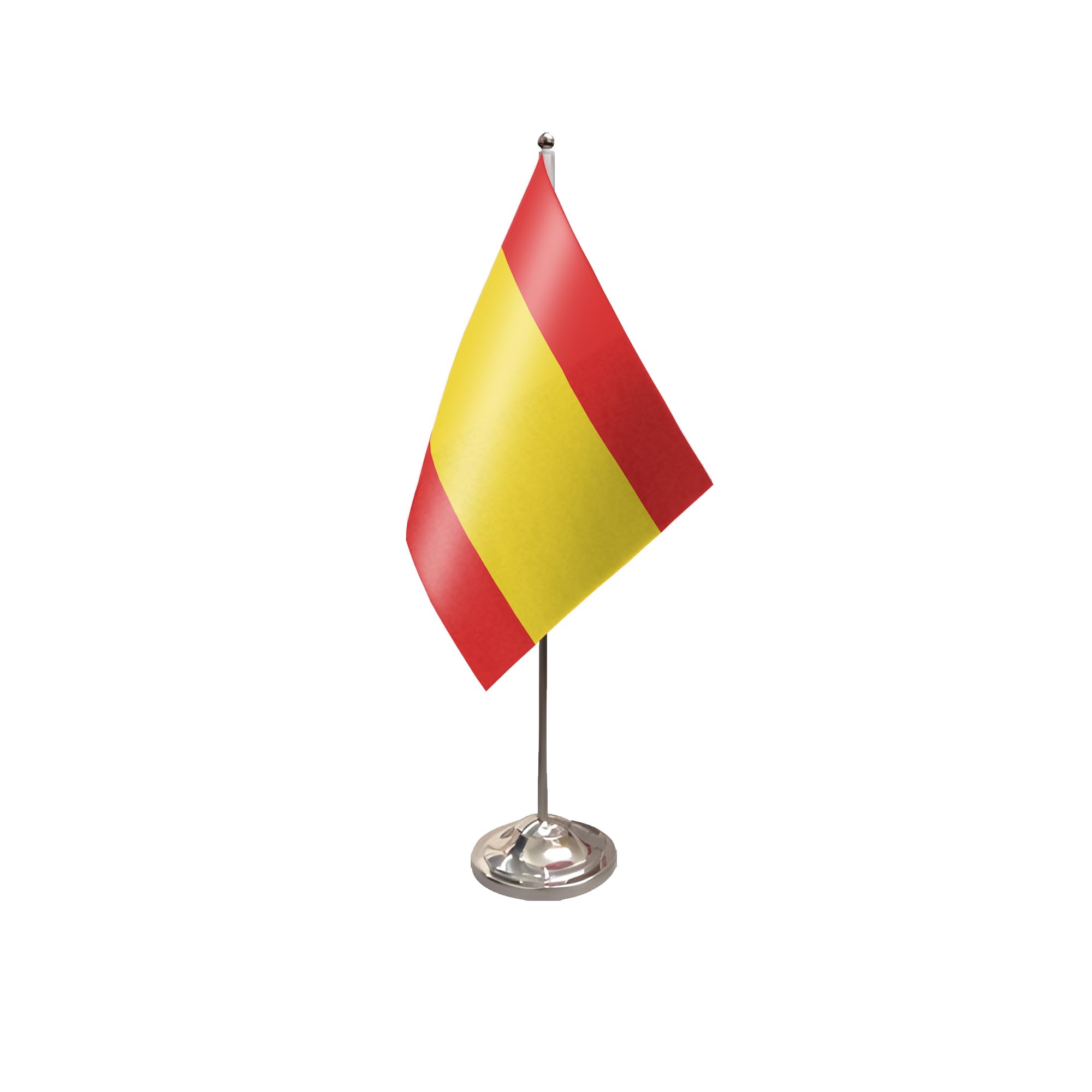 Flagtex Spain No Crest Satin Table Flag With Chrome Pole & Base