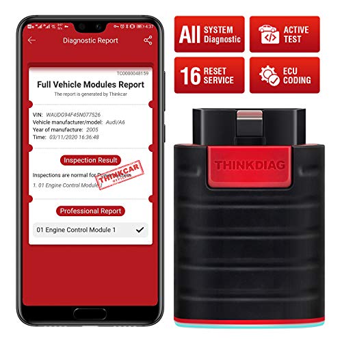 Thinkdiag Full Systems Bluetooth OBD2 Scanner for Over 10000+ Cars Automotive OBDII Code Reader Bidirectional Diagnostic Scan Tool with ETS, EPB, TPMS, Air Suspension, AFS,SAS, BMS,ABS Bleed, DPF