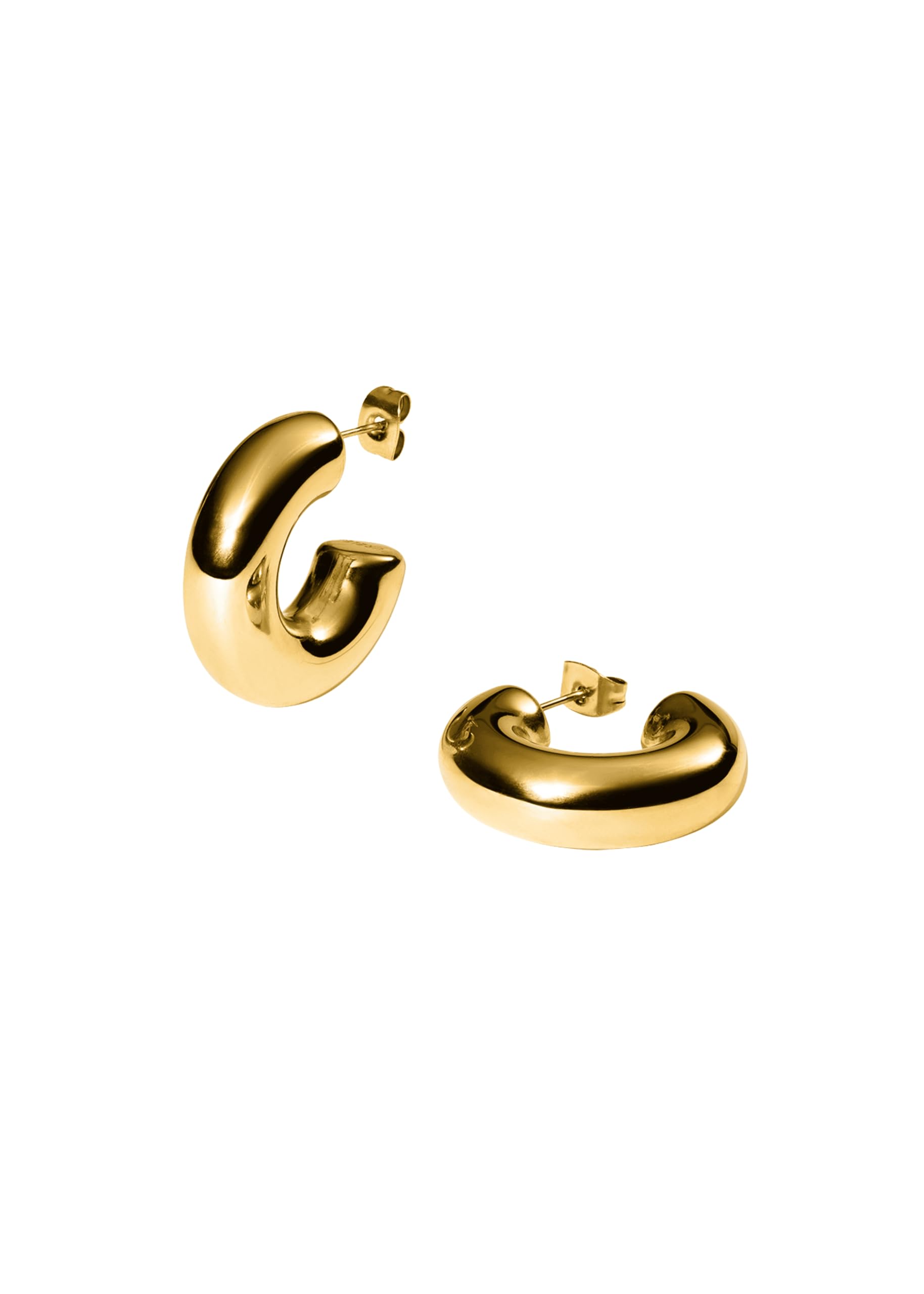 Purelei Stellar Glow Small Creolen – Statement-Ohrringe aus Edelstahl, 14K vergoldet, Roségold oder Silber – leichter – 10 mm Ø außen – 8,8 g (Paar) - wasserfest