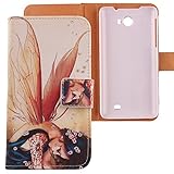 Lankashi PU Flip Leder Tasche Hülle Hülle Cover Schutz Handy Etui Skin Für Kazam Trooper 2 5.0 Wing Girl Design