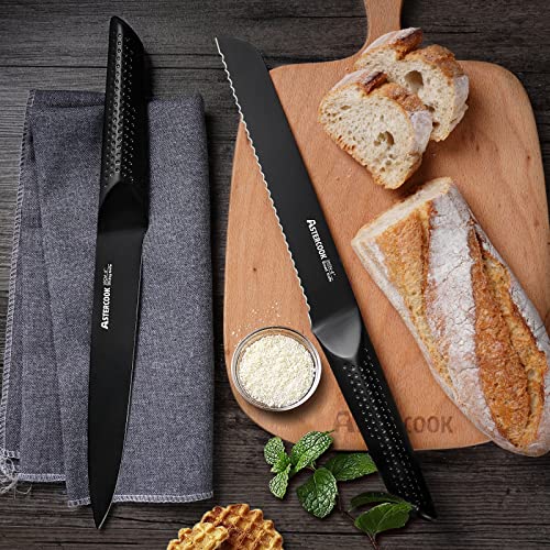 Knife Set, 21 Pieces Chef Knife Set With Block For Kitchen, German Stainless Steel Knife Block Set, Dishwasher Safe, Elegant Black #TOP6