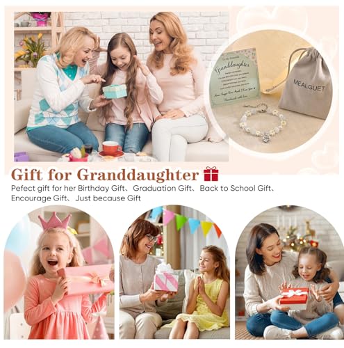 Charm Bracelet Gifts for Girls – Adjustable Daisy & Cat Eye Stone Heart Charm Bracelet with Inspirational Card – Birthday, Christmas, Graduation Jewelry for Daughter, Granddaughter, Niece (Ages 3-15)2