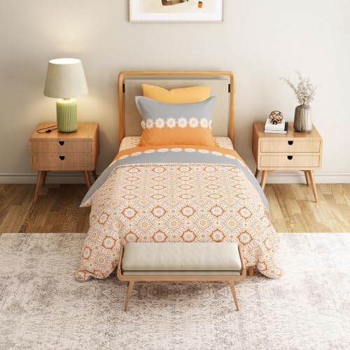 Image of Mytrident Bedsheet for Single Bed Cotton | 60 inch x 90 inch | Meadow Brown | 120 TC Single Bedsheet with Pillow Cover| Soft and Breathable | Everyday Collection