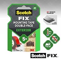 Scotch-Fix Doppelseitiges Montageband für Außenbereiche - 1 Rolle (19 mm x 1,5 m) - Hält bis zu 5 kg - Dauerhafte Klebekraft auf Metall, Holz, Acryl – Ansicht 2