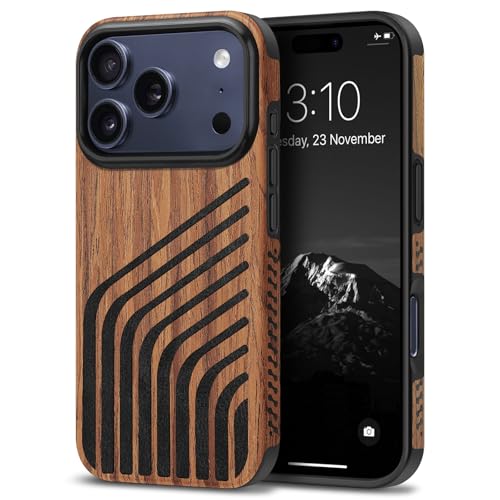 Coque iPhone 17 Pro rigide bois carbone protection anti rayures