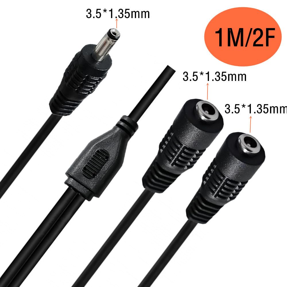 Pack De 10 Cables Divisor DC En Y 1 Hembra A 2 Macho – 5.5mm X 2.1mm, 30cm, Para Cámaras De Seguridad, LED Y Routers