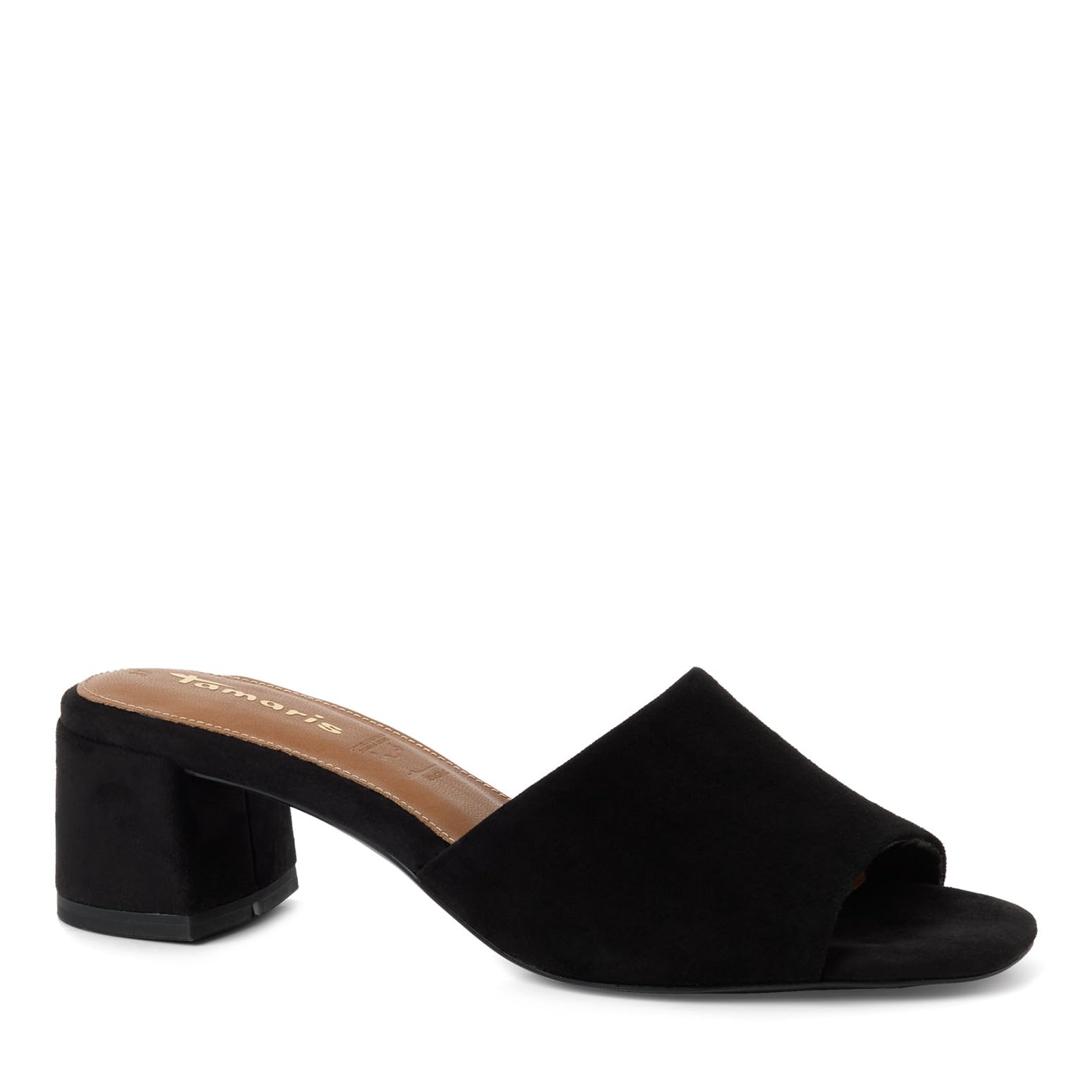 Tamaris Women's leather mule with block heel black 5.5 UK