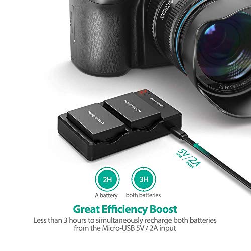 LP-E8 Replacement Battery RAVPower LP E8 (2-Pack) 2000mAh Camera Batteries and Dual USB Charger Kit for Canon EOS Rebel T2i, T3i, T4i, T5i, EOS 550D, EOS 600D, EOS 650D, EOS 700D DSLR Digital Cameras