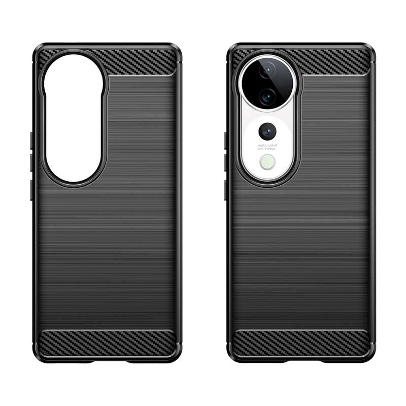 Image of Hybrid Carbon Fiber Back Case for Vivo V40, V40 Pro, T3 Ultra 5G (Black)
