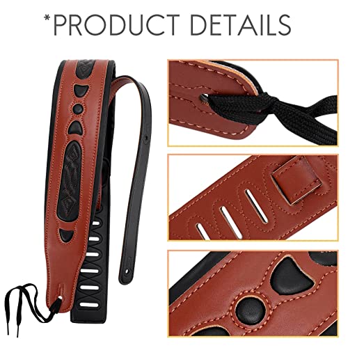Yuikome Véritable Cuir de Bœuf Guitares Sangle pour Électrique Réglable Rembourré Couleur Browm - Les Beatles, Paul McCartney, John Lennon, RIngo Starr, George Harrison Yuikome Véritable Cuir de Bœuf Guitares Sangle pour Électrique Réglable Rembourré Couleur Browm – Image 8
