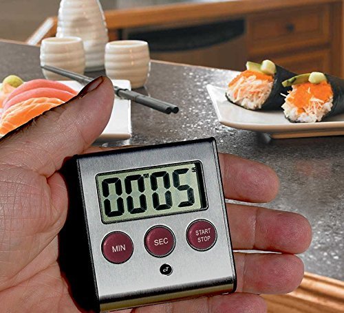 Elegant Digital Kitchen Timer, Stainless Steel Model eT-23P, SUPER Strong Magnetic Back, Loud Alarm, Large Display, Auto Memory, Auto Shut-Off (eT-23Plum)