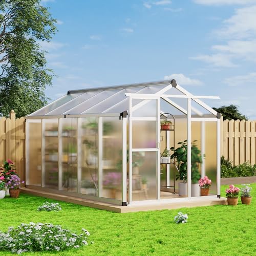 image for GarveeLife 6x10 FT Greenhouse for Outdoors, Polycarbonate Greenhouse w