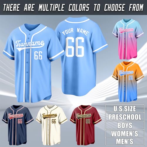 Camiseta personalizada de béisbol con nombre, número y logo bordado impreso para hombres, mujeres y niños miniatura 3