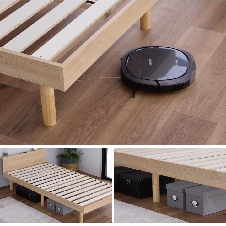 Amazon｜【耐荷重400kg】すのこベッド ベッド シングル 宮付き 棚付き