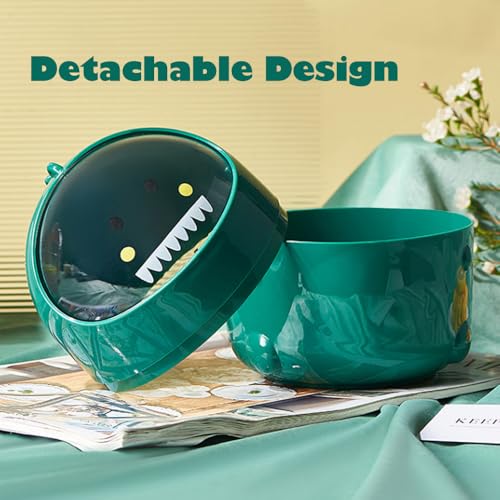 Papelera de escritorio verde con diseño de dinosaurio miniatura 3