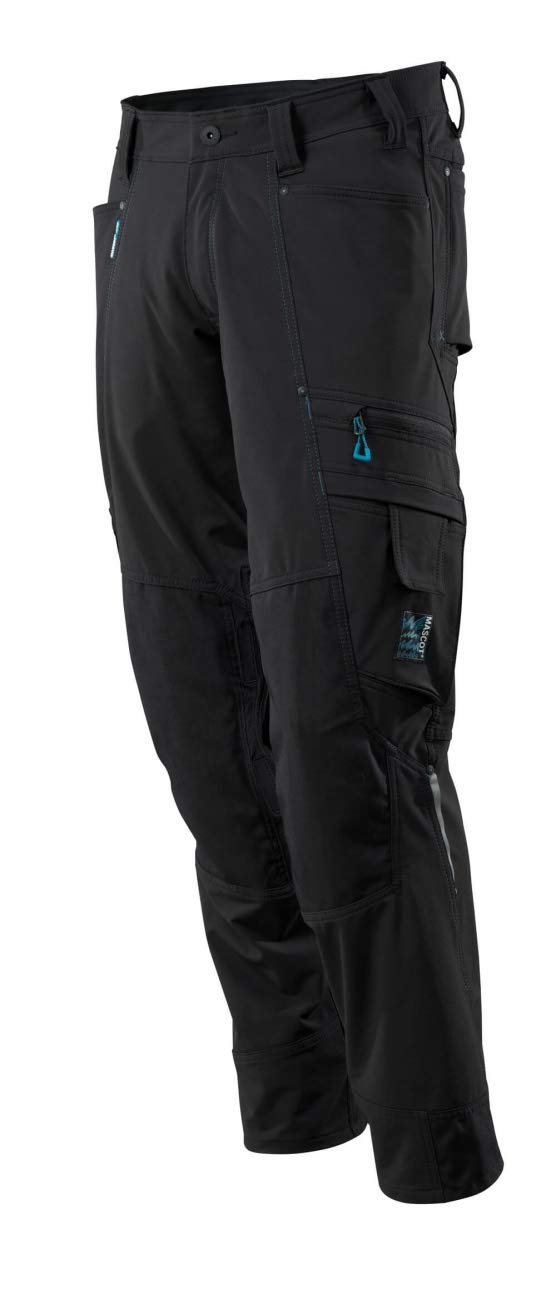 Mascot Herren 17179-311-09-82c52 Mascot Hose mit Knietaschen Stretchstoff Hose Größe 82C52 schwarz, 52 EU