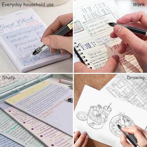 Image of like it 0.5mm Roller Pen Color ink Straight Liquid Rollerball Gel Pen for School Office Stationery Pack of 12 (Black)