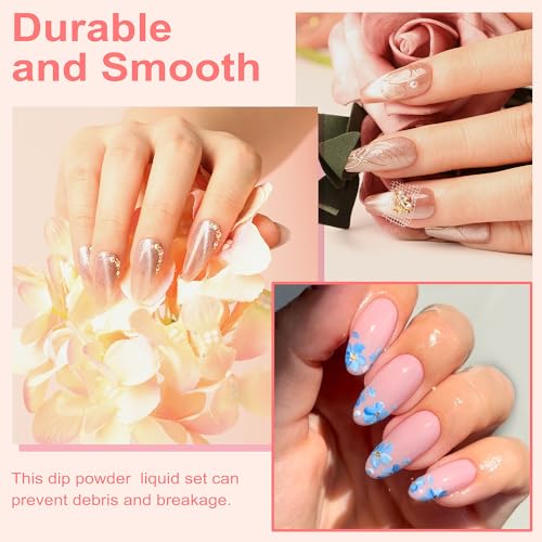 Lavender Violets Dip Powder Liquid Set with Nail Primer, Activator, Base and Top Coat Long Lasting for Dip Powder Nail Kit J781 — view 3