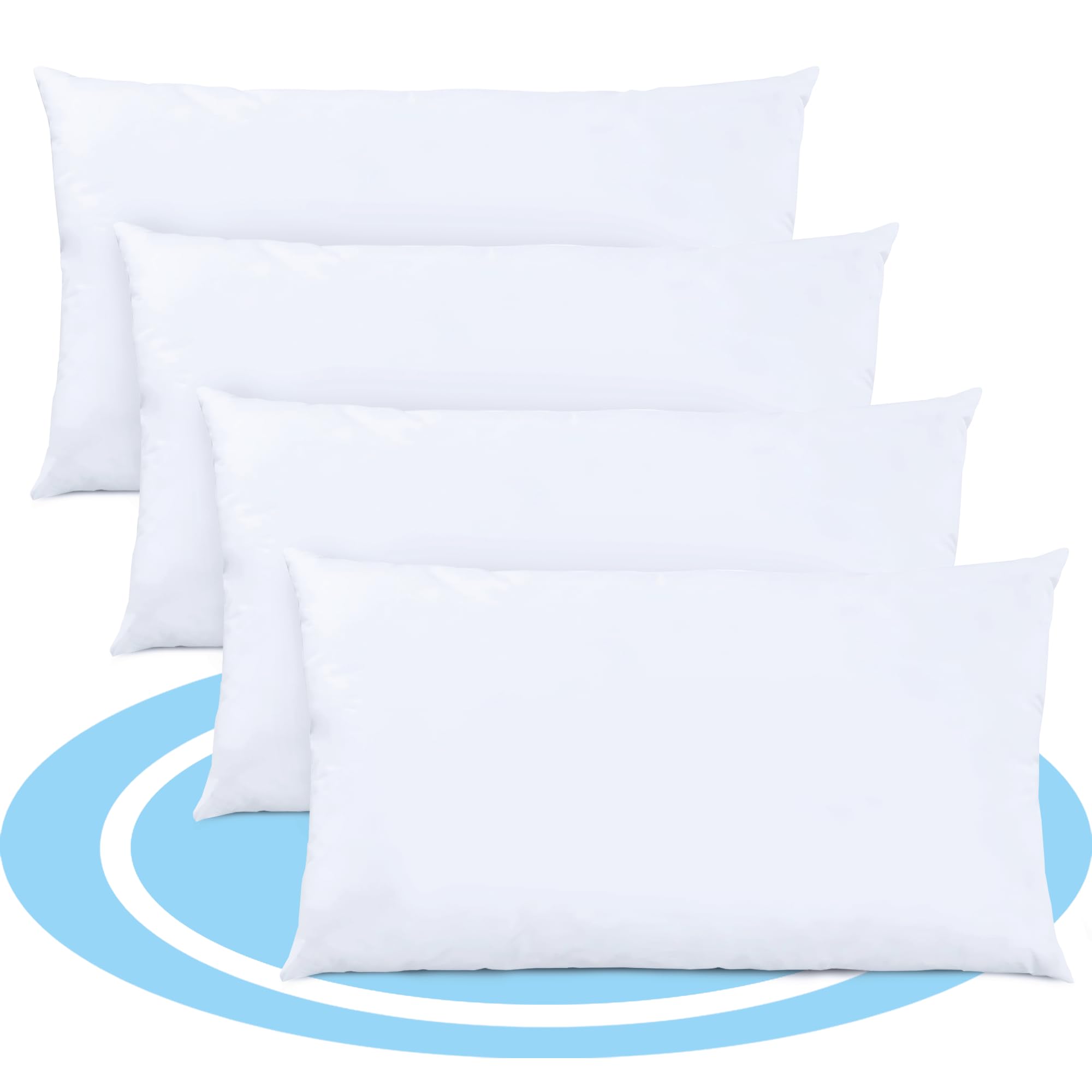 Rembourrage de coussin en fibre creuse siliconée à haute récupération, indéformable, doux, moelleux, hypoallergénique, anti-mites, pour canapé ou lit, pour la maison, 4 coussins 35 x 55 cm