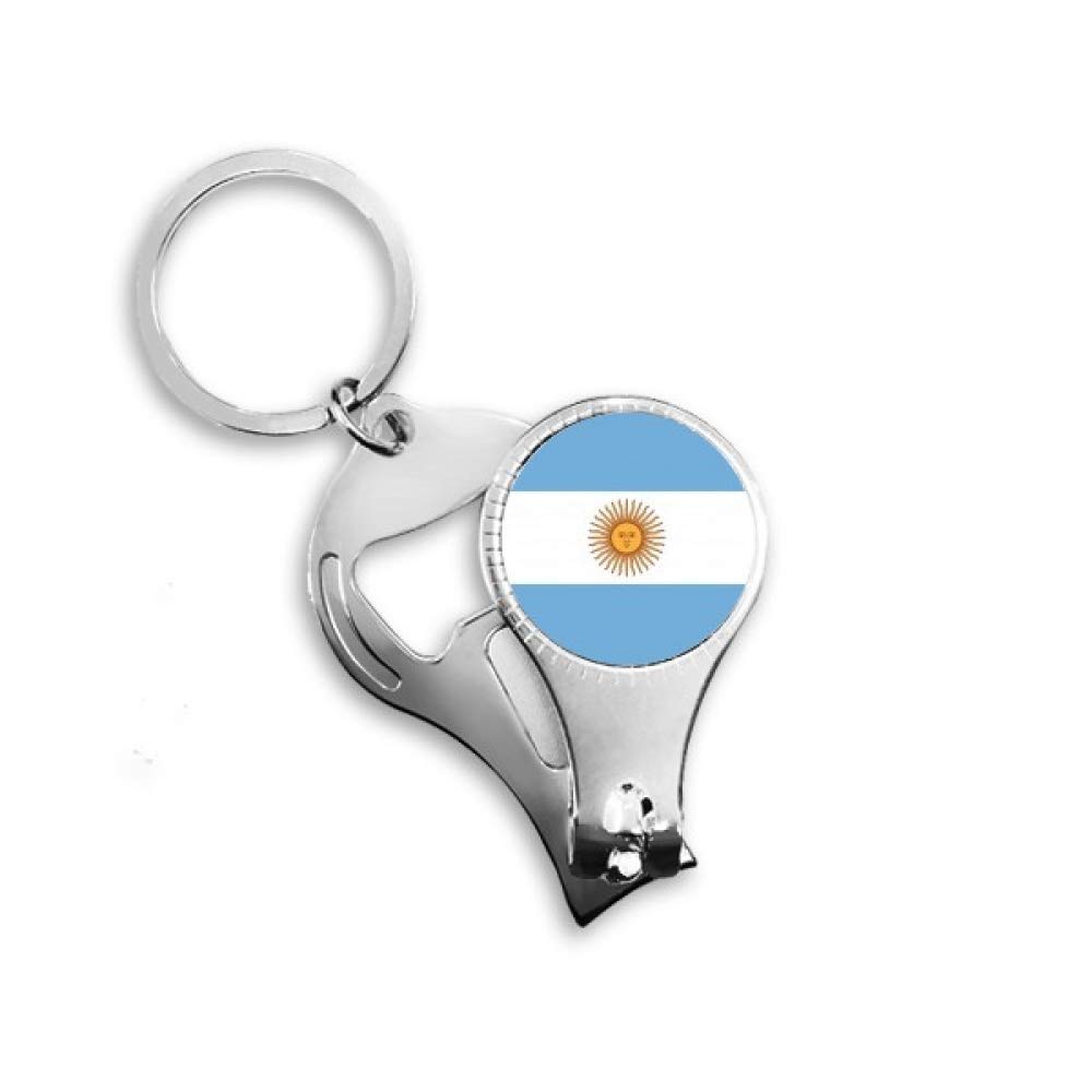 Argentina National Flag South America Country Nail Nipper Ring Key Chain Bottle Opener Clipper