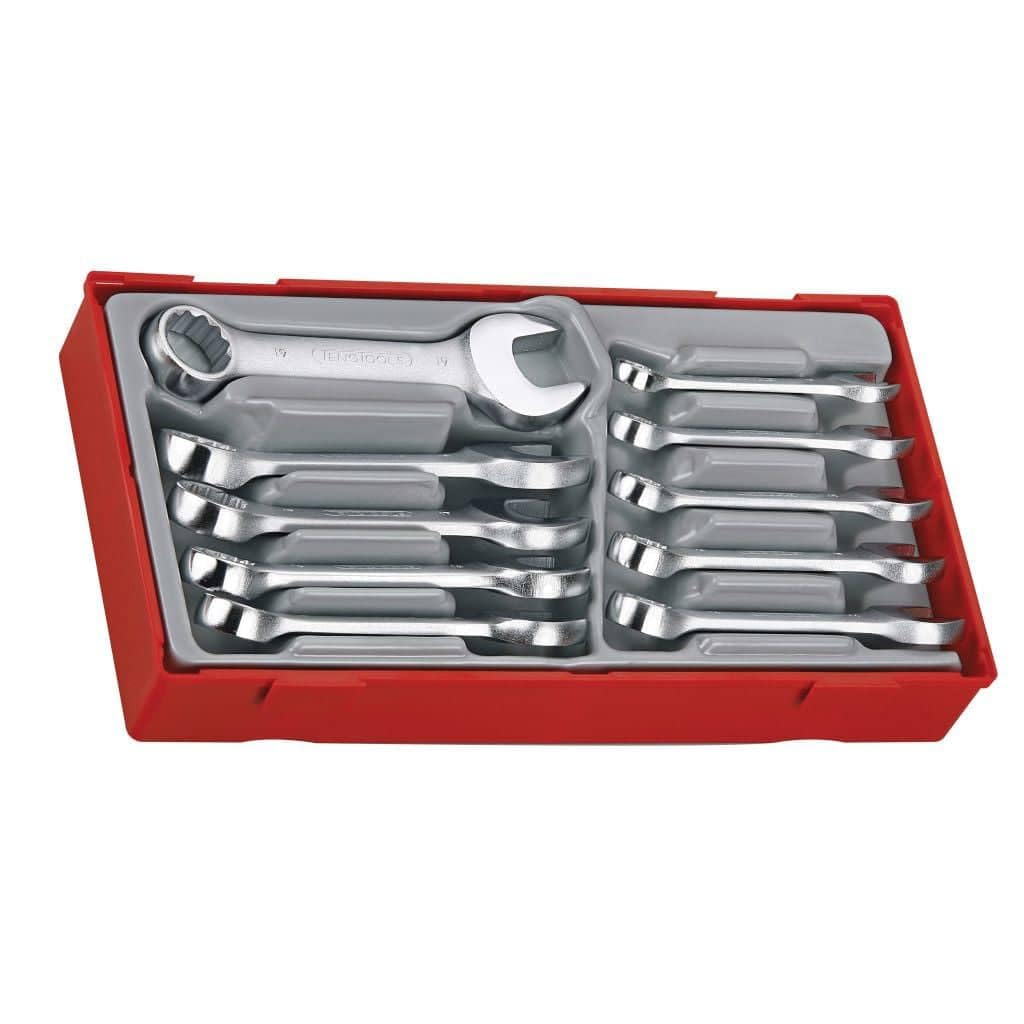 Teng Tools TT6010M - Stubby Combination Spanner Set Metric (10-19mm) - 10pcs